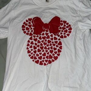 Comfort Colors White Tee with Red Heart Graphic